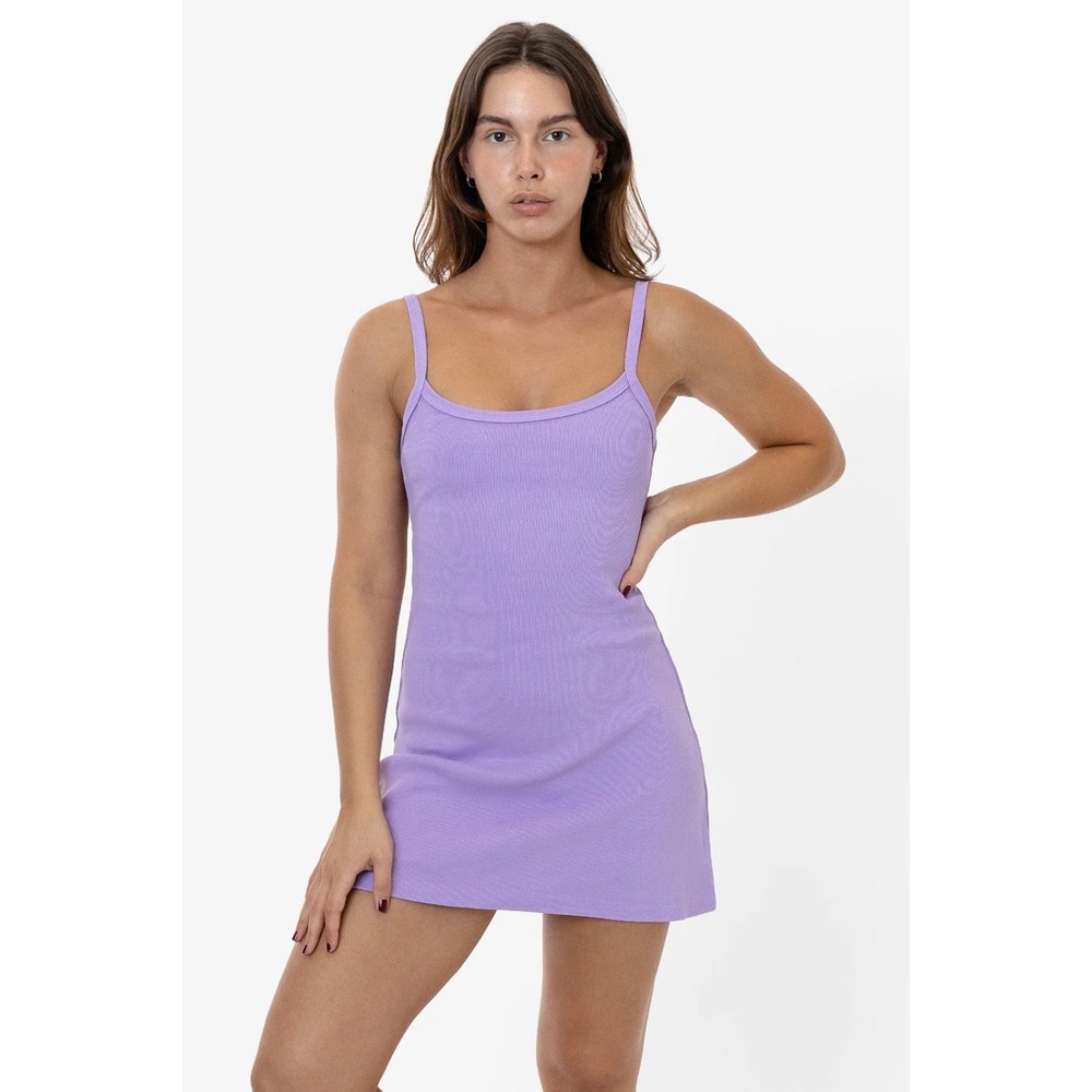 HEAVY RIB SPAGHETTI MINI DRESS